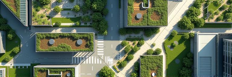持続可能な都市開発プロジェクト「未来の街」の鳥瞰図